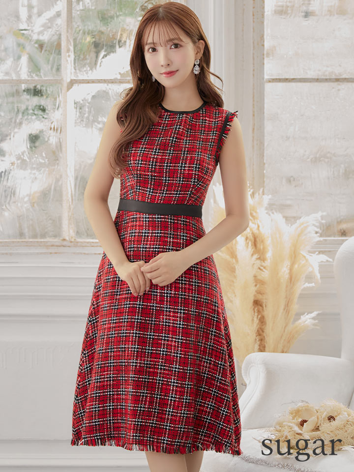 GINZA COUTURE/銀座クチュール】 ツイード/ ノースリーブ/ Aライン