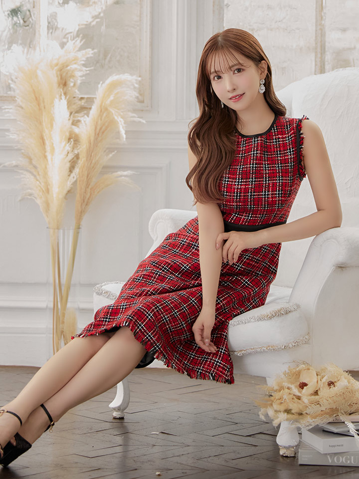 GINZA COUTURE/銀座クチュール】 ツイード/ ノースリーブ/ Aライン