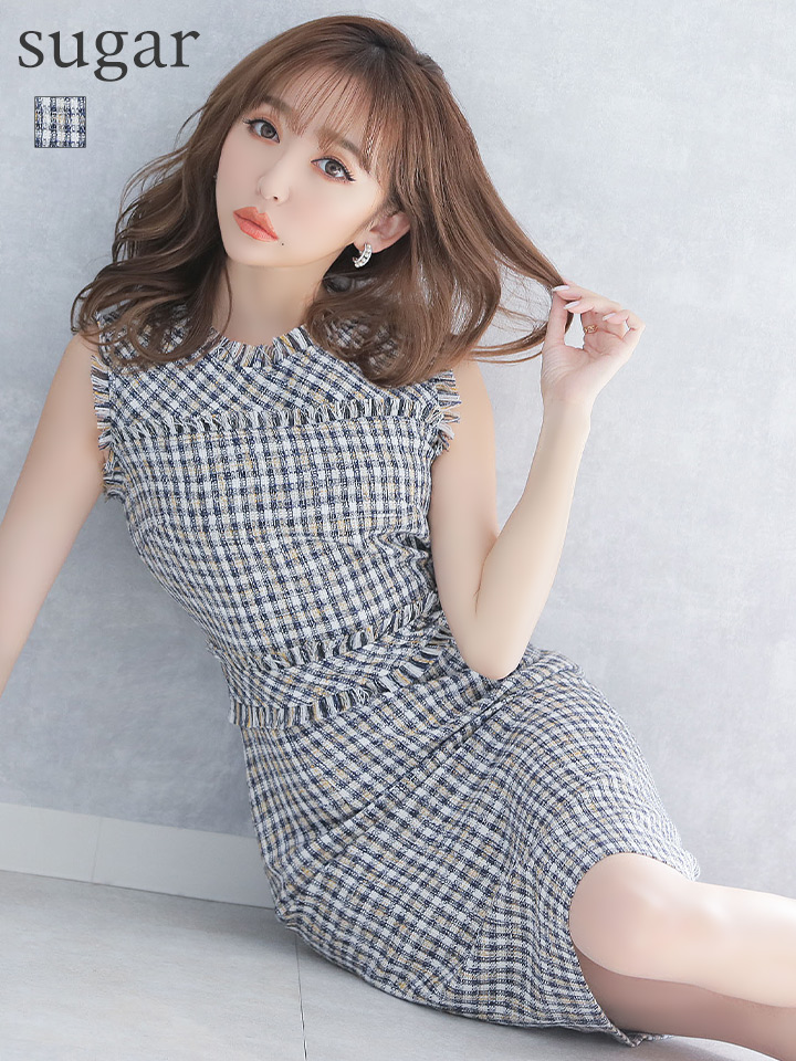 ERUKEI エルケイ】ツイード/ ノースリーブ/ タイト/ ワンピース/ ミニ