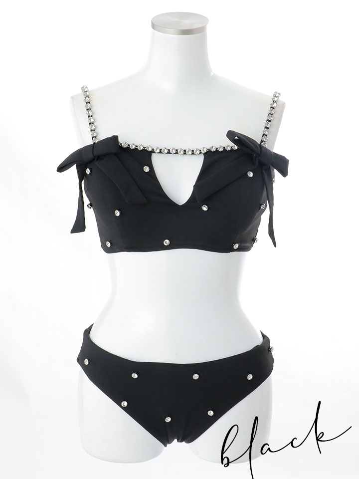 即日発送】【ビキニ】【水着】サイドリボンビジュースタッズビキニ 2点