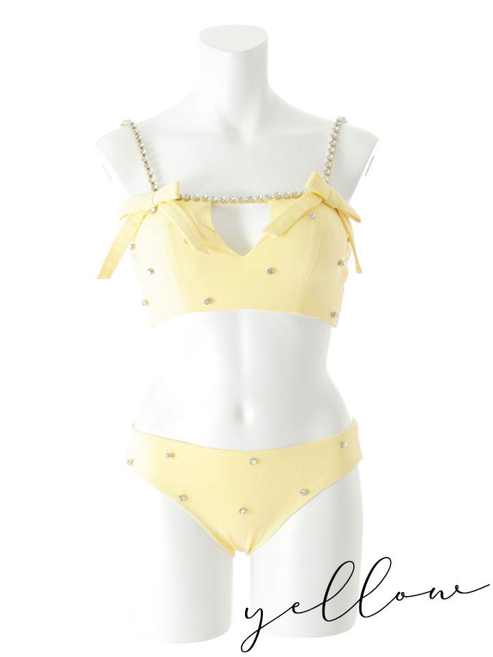 即日発送】【ビキニ】【水着】サイドリボンビジュースタッズビキニ 2点