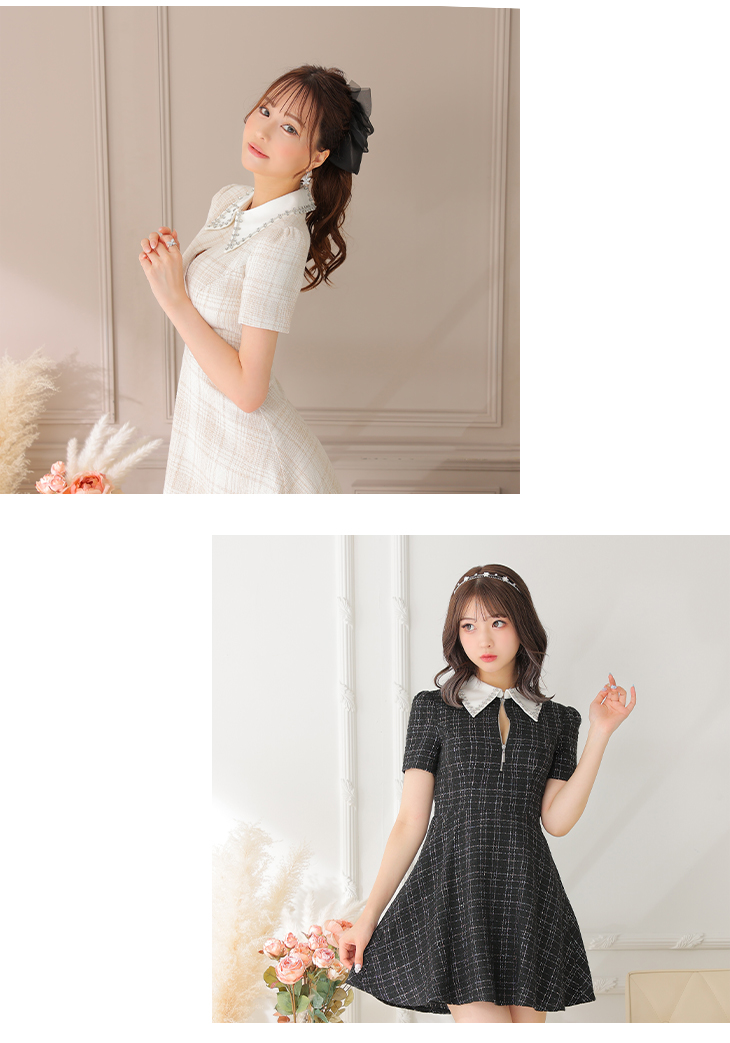 XSサイズあり【ROBE de FLEURS/ローブドフルール】ツイード/ 襟付き