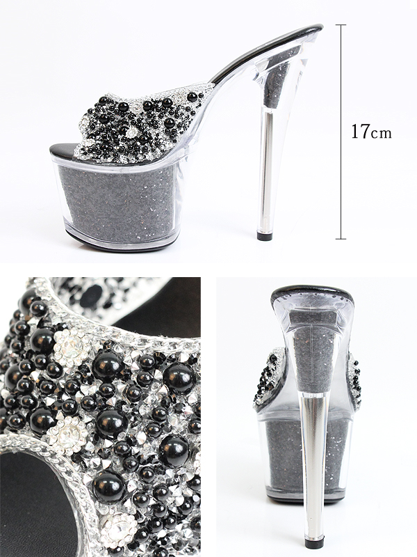 ANGEL R/エンジェルアール】17cmヒール/シングルビジュー/ ラメ入り