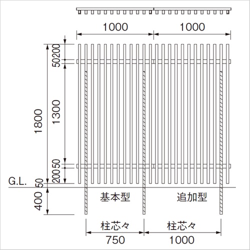スギカウ / 千本格子足付ユニット 30x50 基本型 ステンカラー