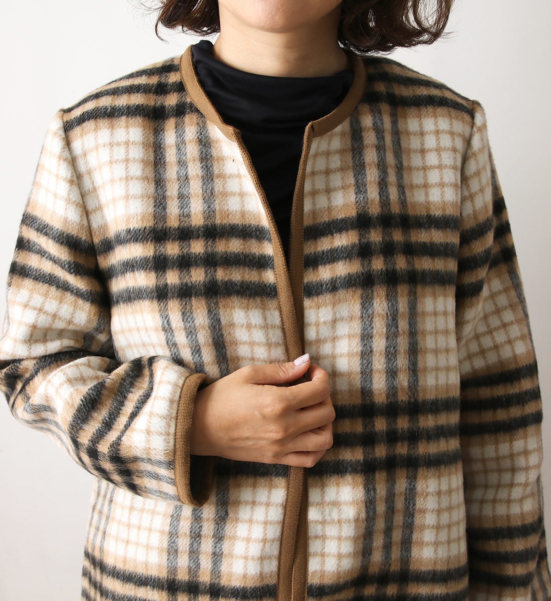 寸法図【NO.656】ノーカラースタンダードコート [M便 0/1]の通販