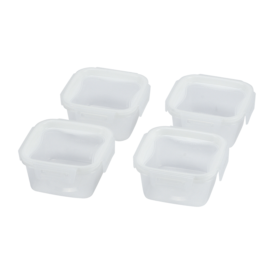 保存容器・ケース 167 Fire King Phelbee Small Ref with Lid ネオキープロック 保存容器正方形<S>4個組 HB-5747