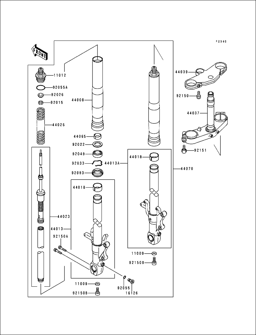 Powersports Kawasaki - ZX750 (NINJA ZX7R) 1998 - Front Fork