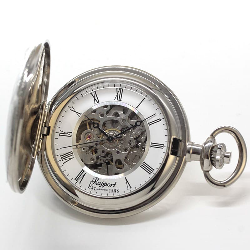 ラポート/RAPPORT/ハーフハンター/スケルトン 手巻き式/PW57 懐中時計