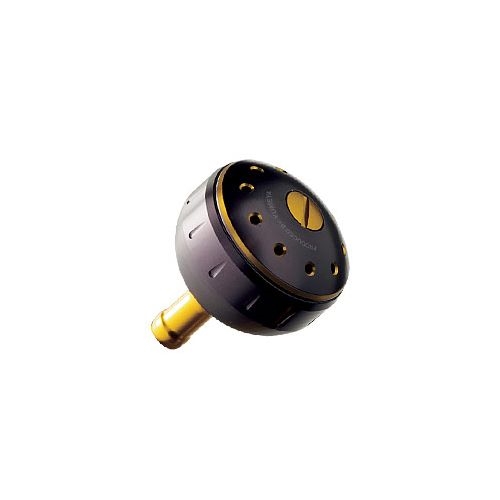 シマノ 夢屋 アルミラウンド型パワーハンドルノブ ブラック／ゴールド