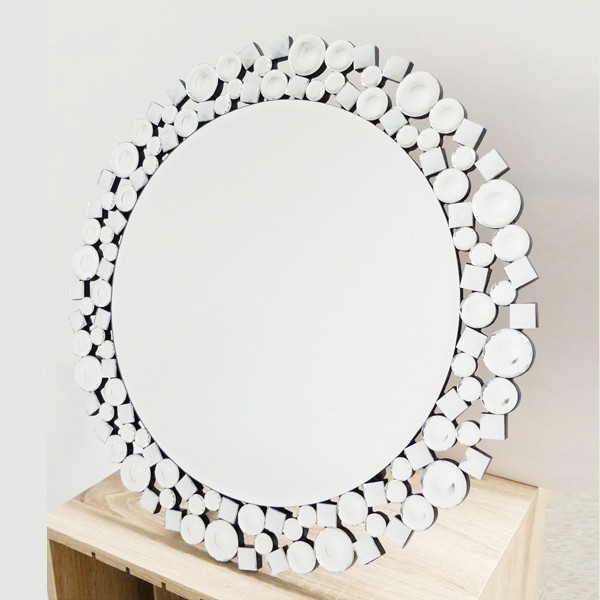 送料無料ジュエリークリスタル・卓上/壁掛け「丸型ミラークリスタル