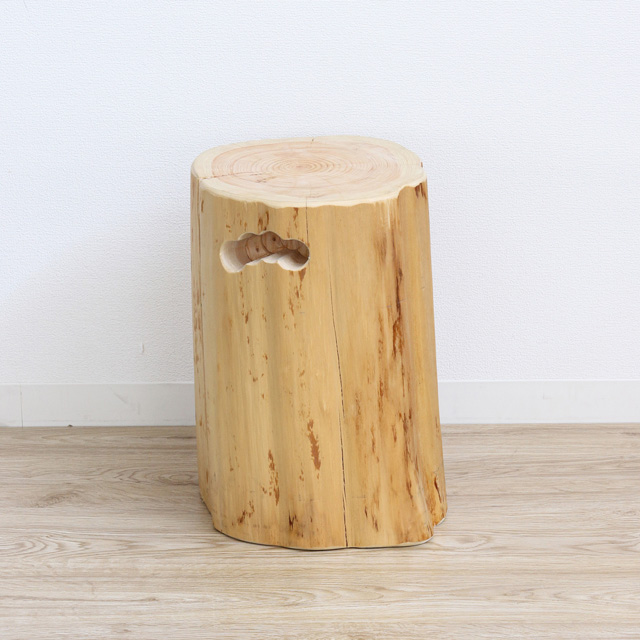 日本製ヒノキ切り株スツール（約W25×D25×H38cm） KRO-63112