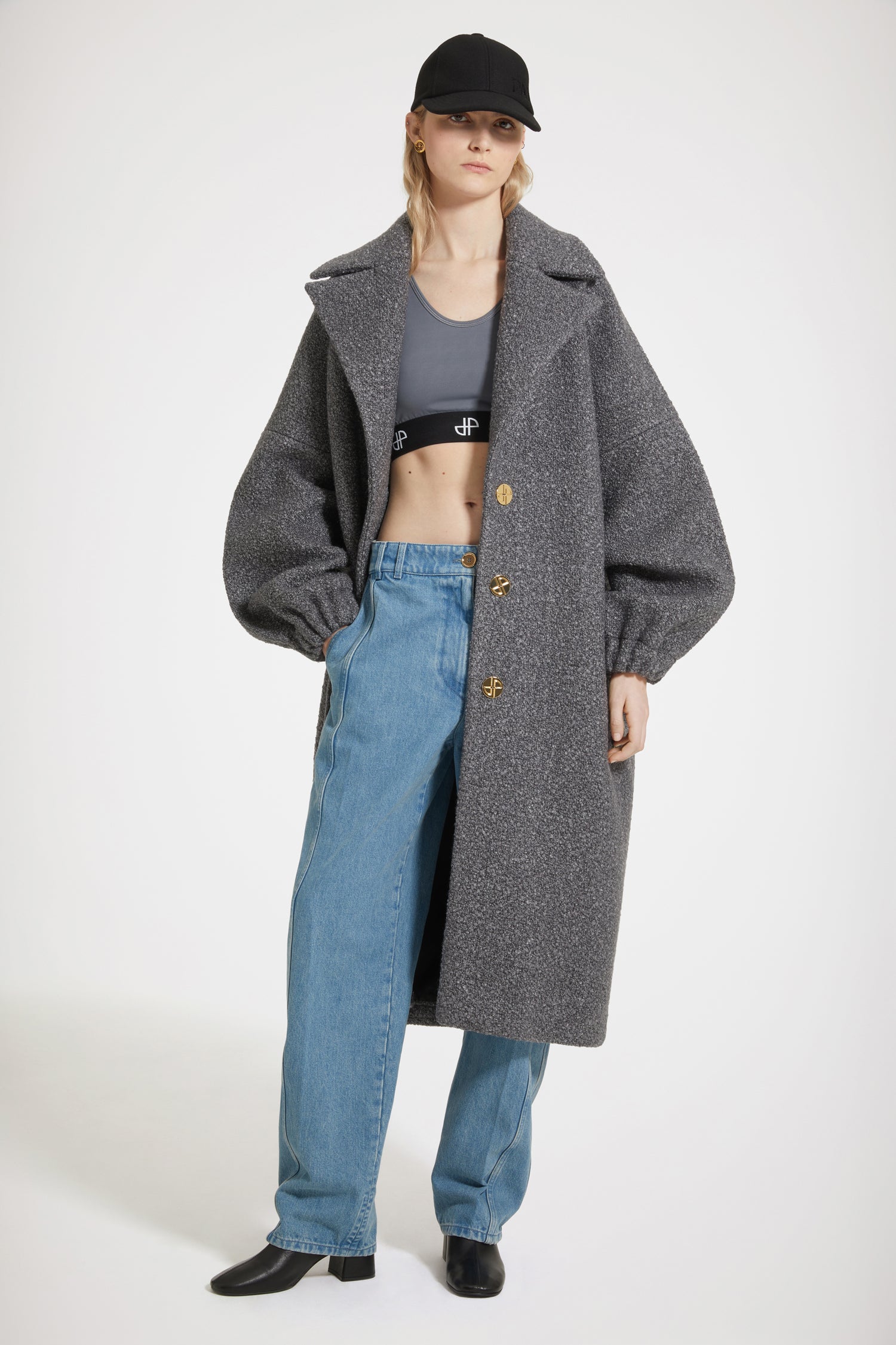 Patou | ウール混ブークレ製コクーンコート