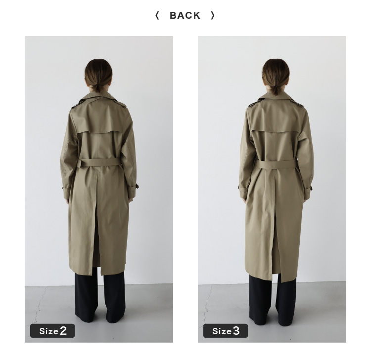 HYKE(ハイク) TRENCH COAT -REGULAR FIT- 身長別定番トレンチコートの