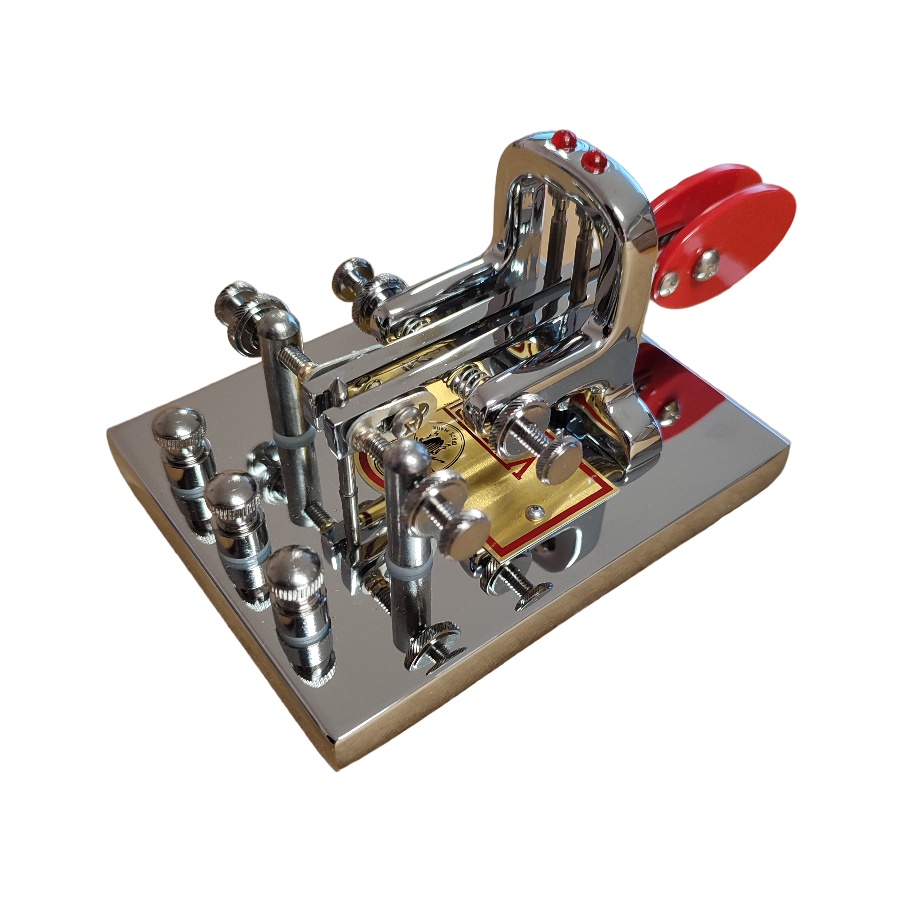Vibroplex iambic deluxe : Morse code keyer in chrome steel