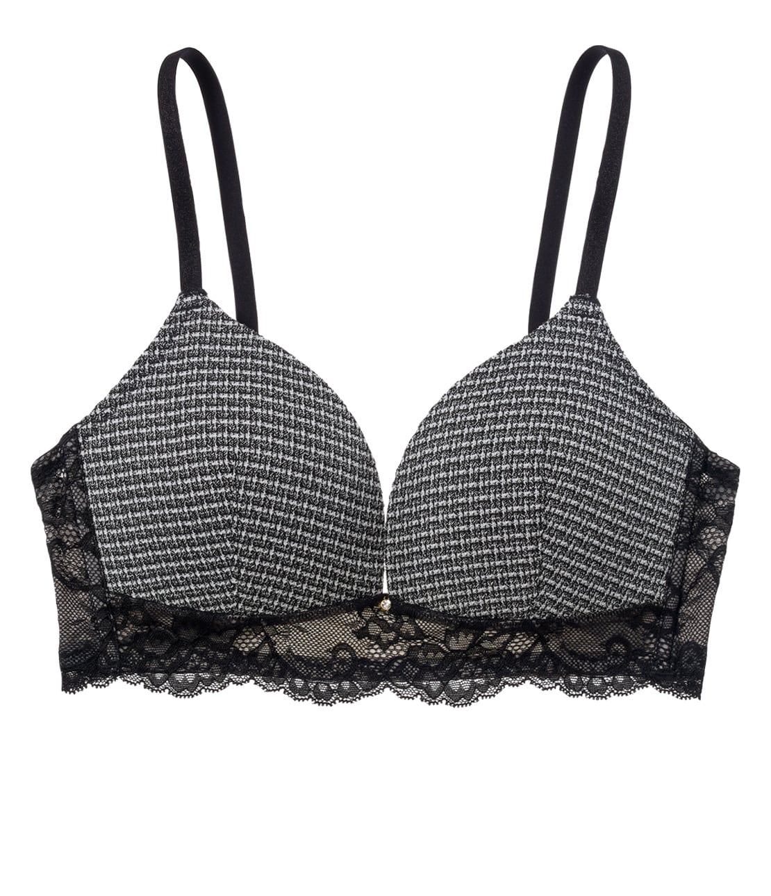 プッシュアップツイードノンワイヤーブラ(B65 ブラック): PEACH JOHN