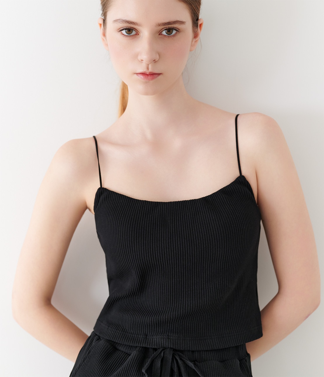 リブクロップトブラキャミソール(S ブラック): PEACH JOHN | ピーチ