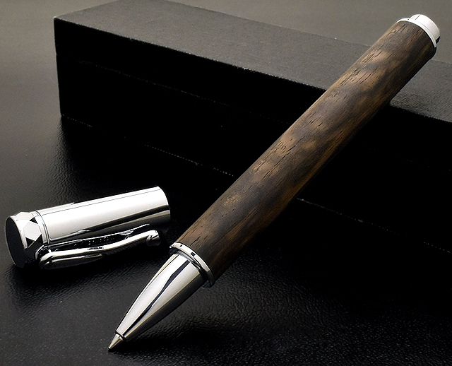 工房 楔 ローラーボール 水性ボールペン Mペン マグネット 黒柿 孔雀