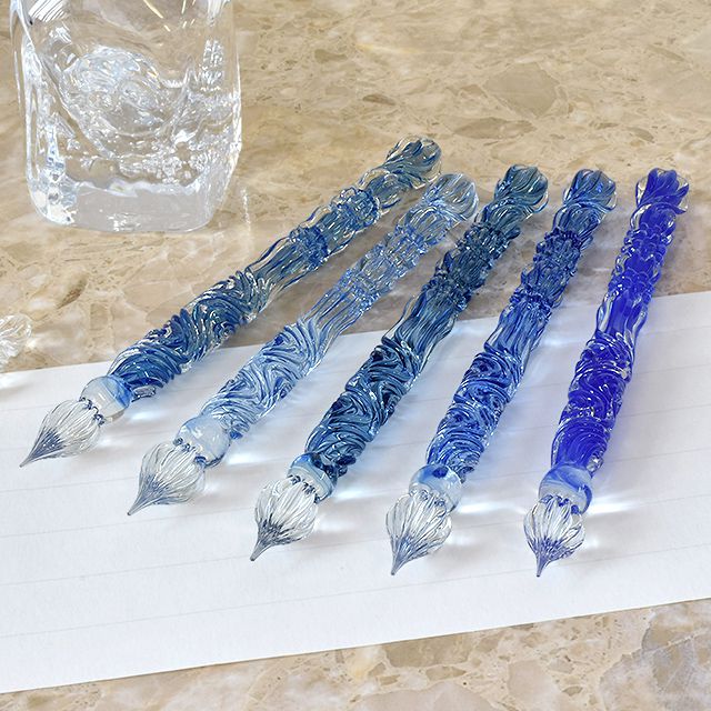 paraglass パラグラス ガラスペン Royal glass pen アクア | ペンハウス