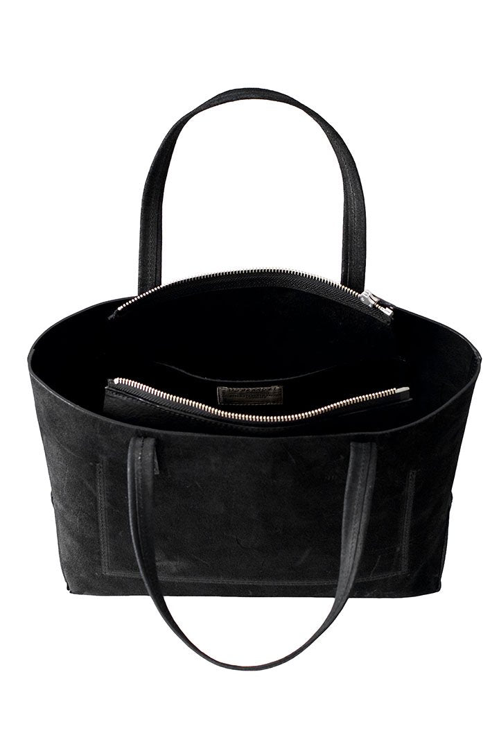 OLD JOE EXCLUSIVE - OILED LEATHER MINI TOOL BAG - BLACK ROUGHOUT
