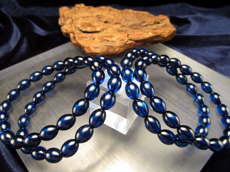 ◇天珠タイプ◇発色美しいリトアニアアンバー◇極上透明◇5Aサファイア