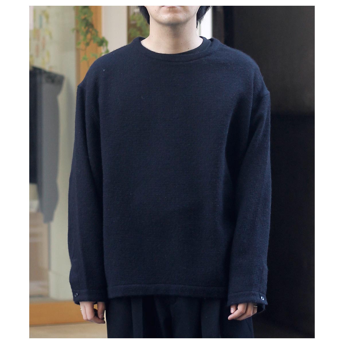 ノノット NONNOTTE アルパカ ドビー ワッフル クルーネックプル