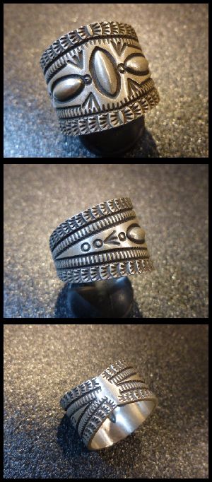 ナバホ Herman・Smith ハーマン・スミス スタンプワーク リング