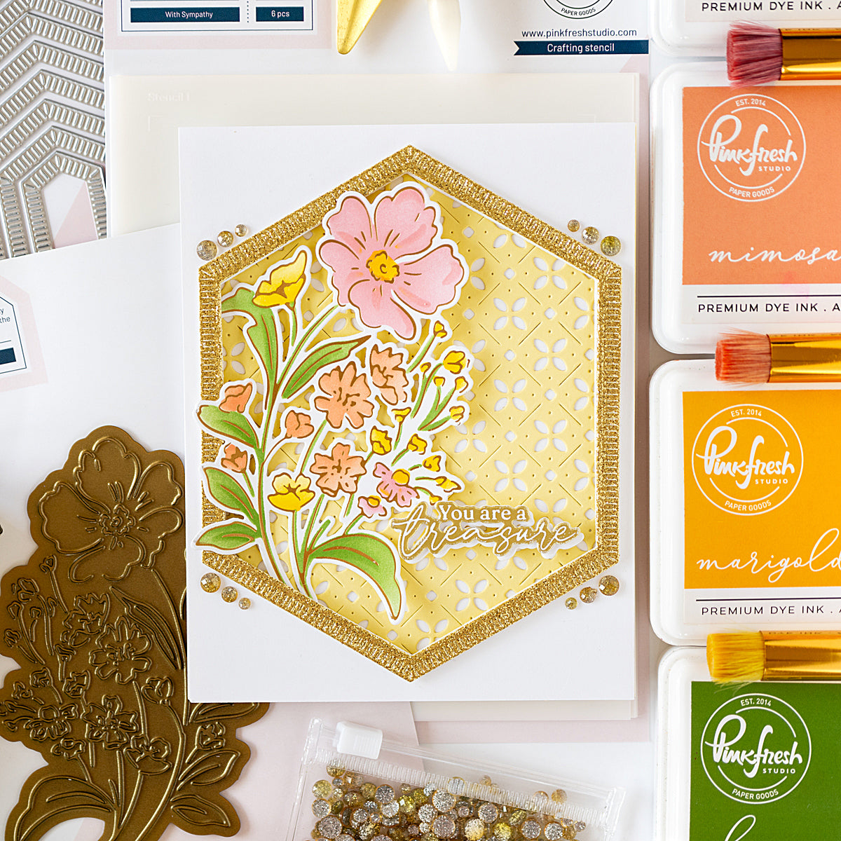 With Sympathy hot foil – Pinkfresh Studio