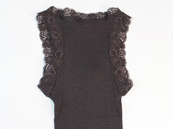 Oscalito】【オスカリート】3410 シルクxウール レース付きタンク