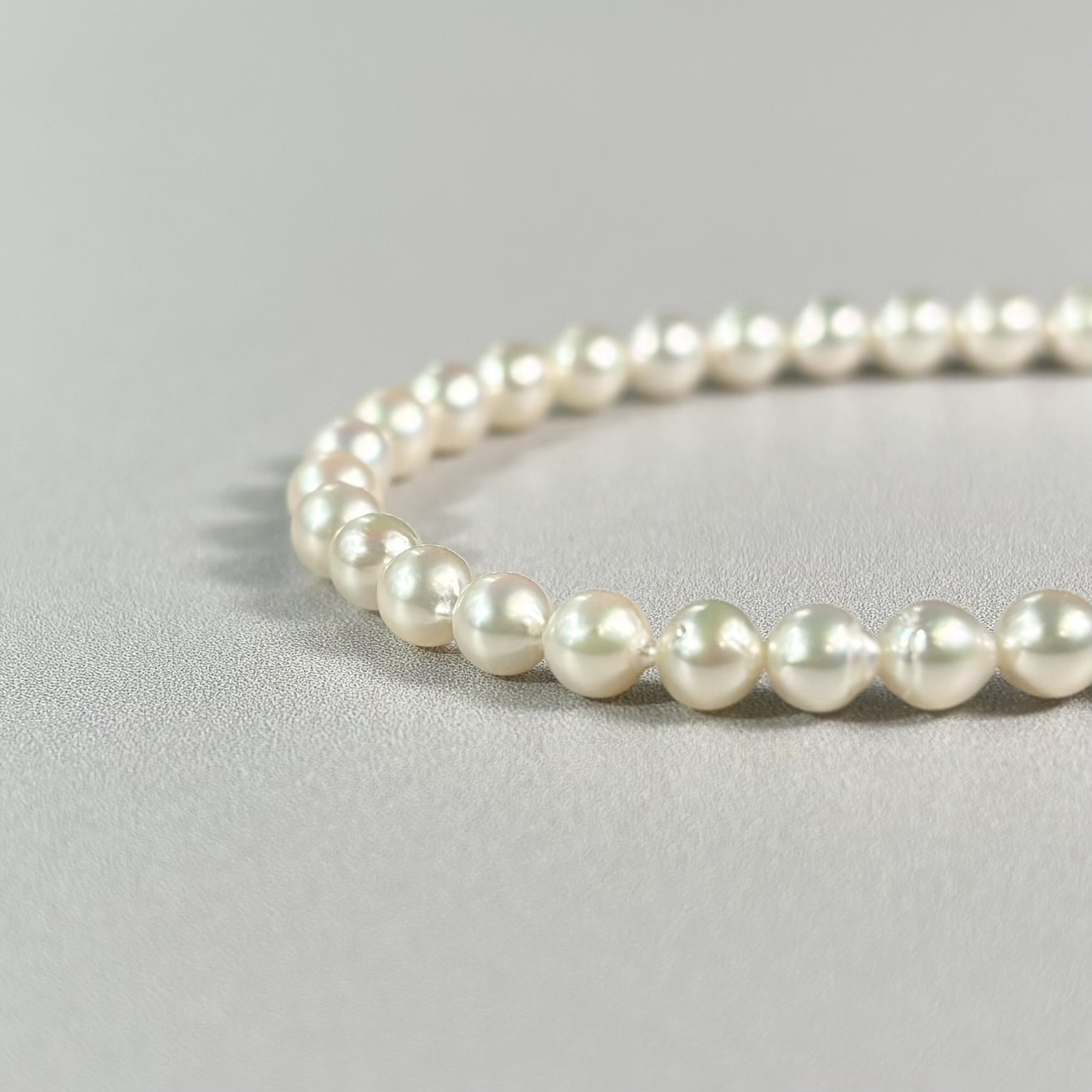 アコヤ真珠 パールブレスレット ホワイト 4-4.5mm ラウンド シルバー