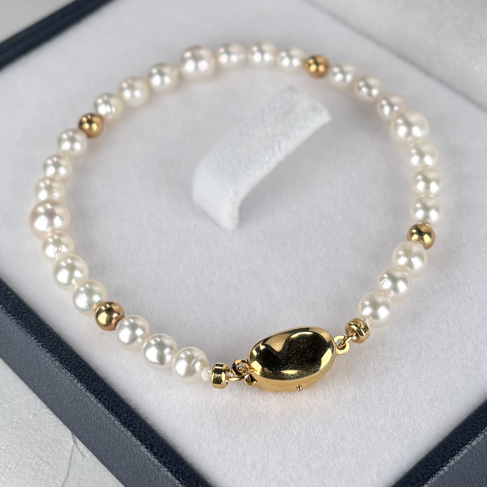 アコヤ真珠 ベビーパールブレスレット ホワイト 4.5-5mm 5.5-6mm