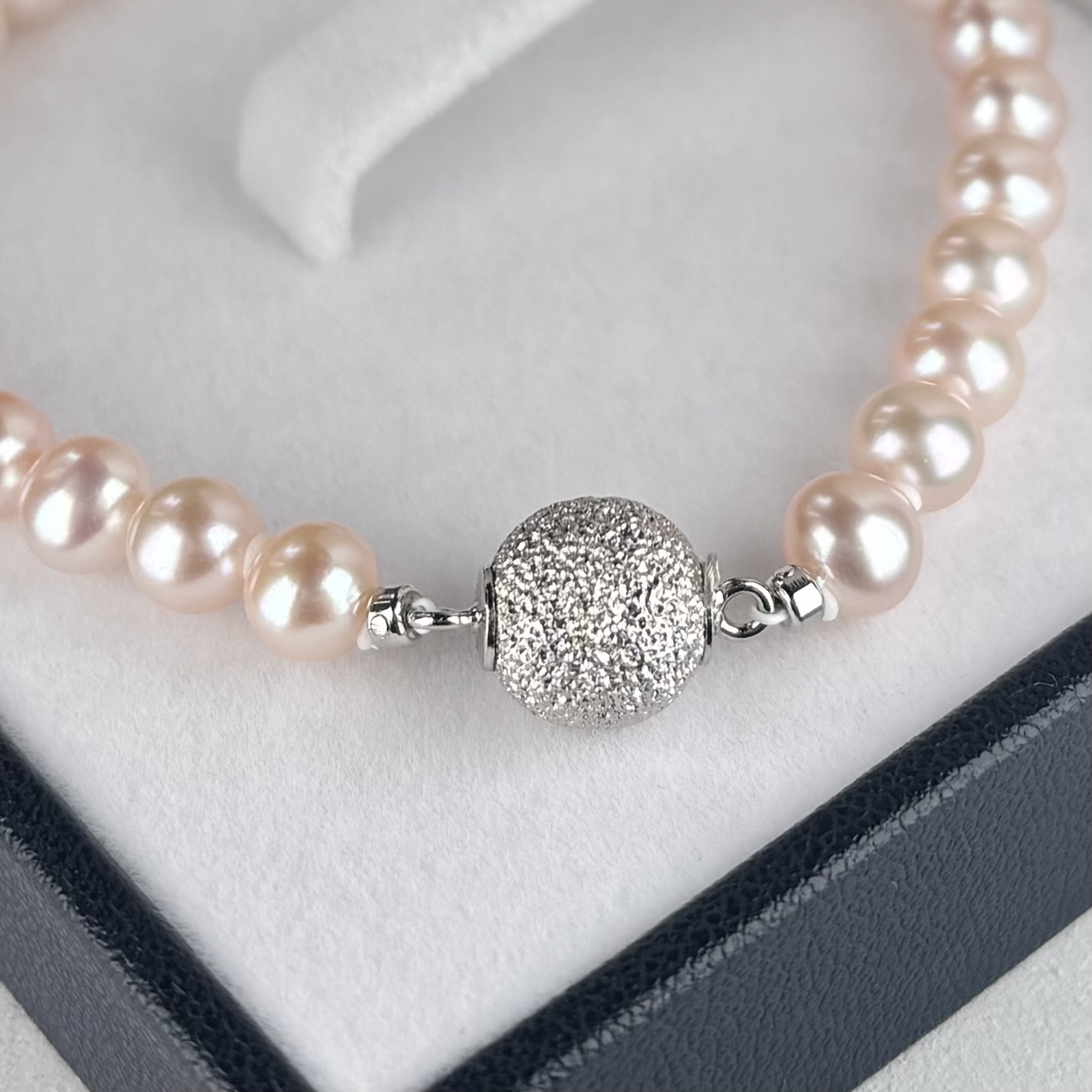 ≪1点物≫淡水真珠 パールブレスレット 6.5-7mm ピンク オフラウンド