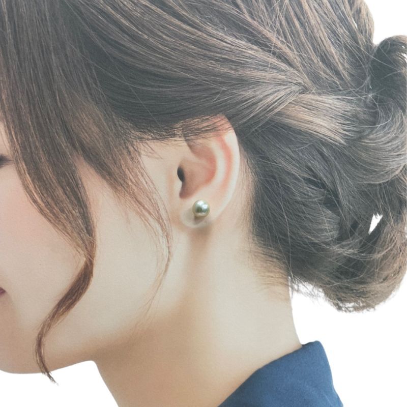 アコヤ真珠 パールピアス イヤリング 8.5-9mm ナチュラルグレー 無調