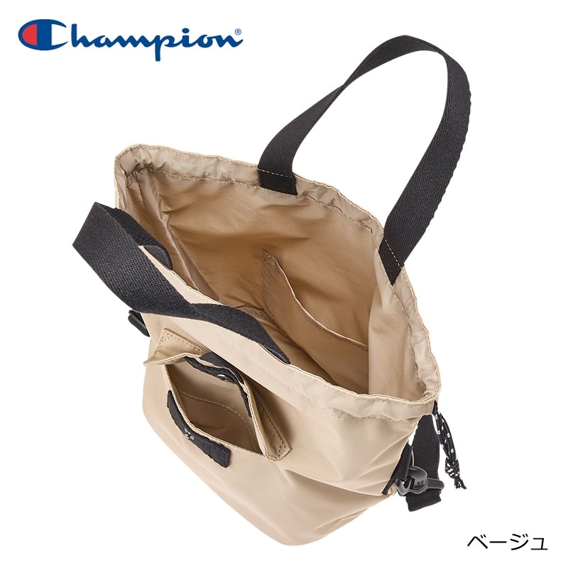 Champion チャンピオン フラップ巾着ショルダーバッグ(ブラック): 通常
