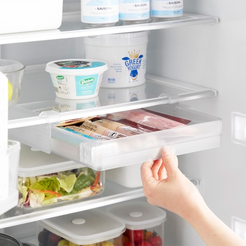 山崎実業 tower タワー 冷蔵庫中棚下高さ調節ラック L ホワイト