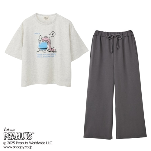 スヌーピー PEANUTS ルームウェア(グレー×ブラック): 通常| プラザ