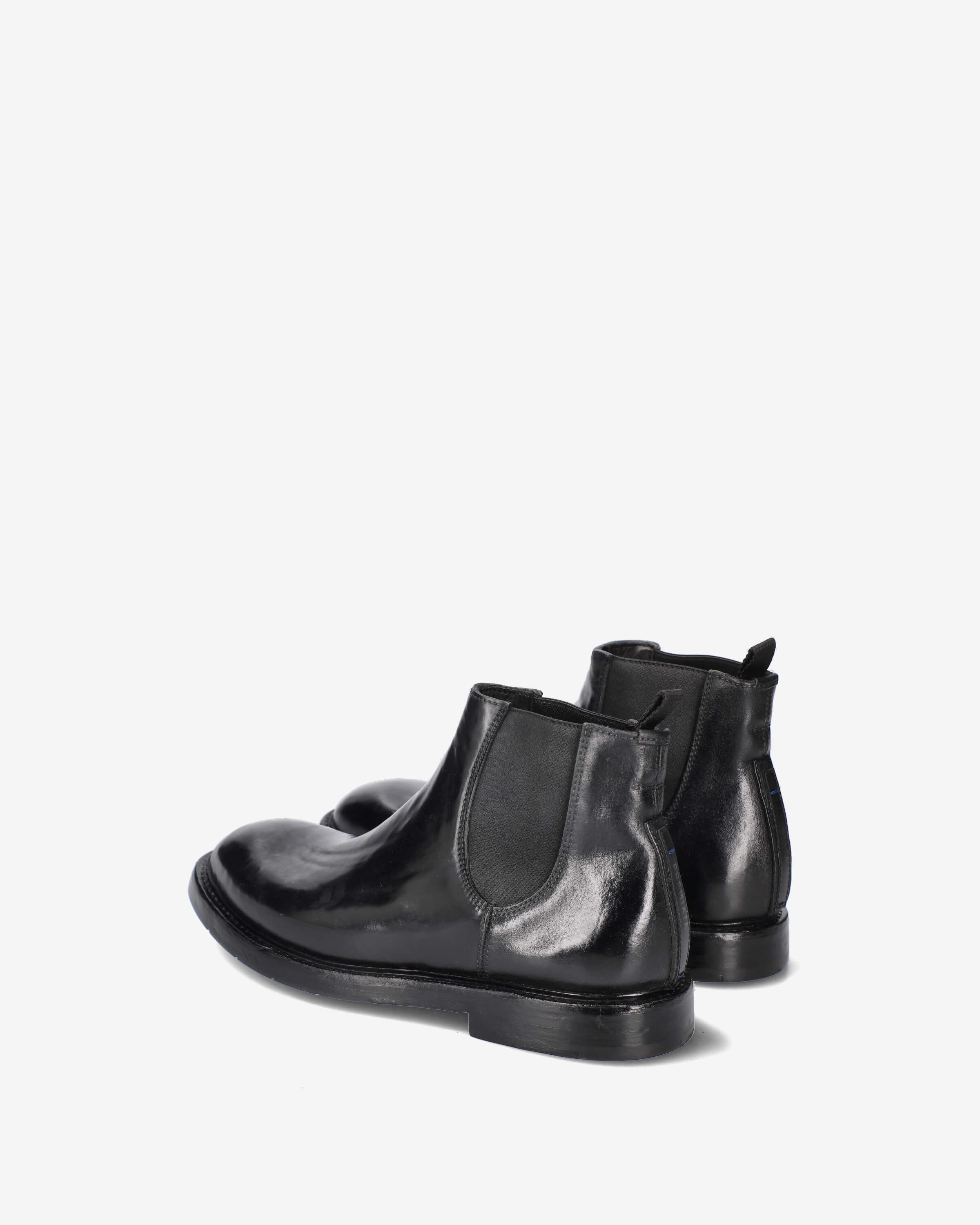 King Brass Nero Premiata Men's All-Black Leather Chelsea Boot