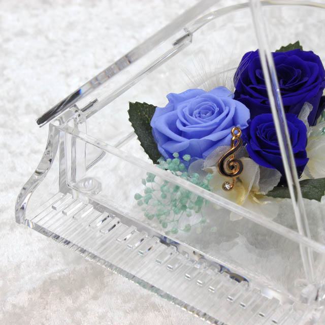 YOSHIKIプリザーブドフラワー クリスタルピアノ ガラスケース YOSHIKI