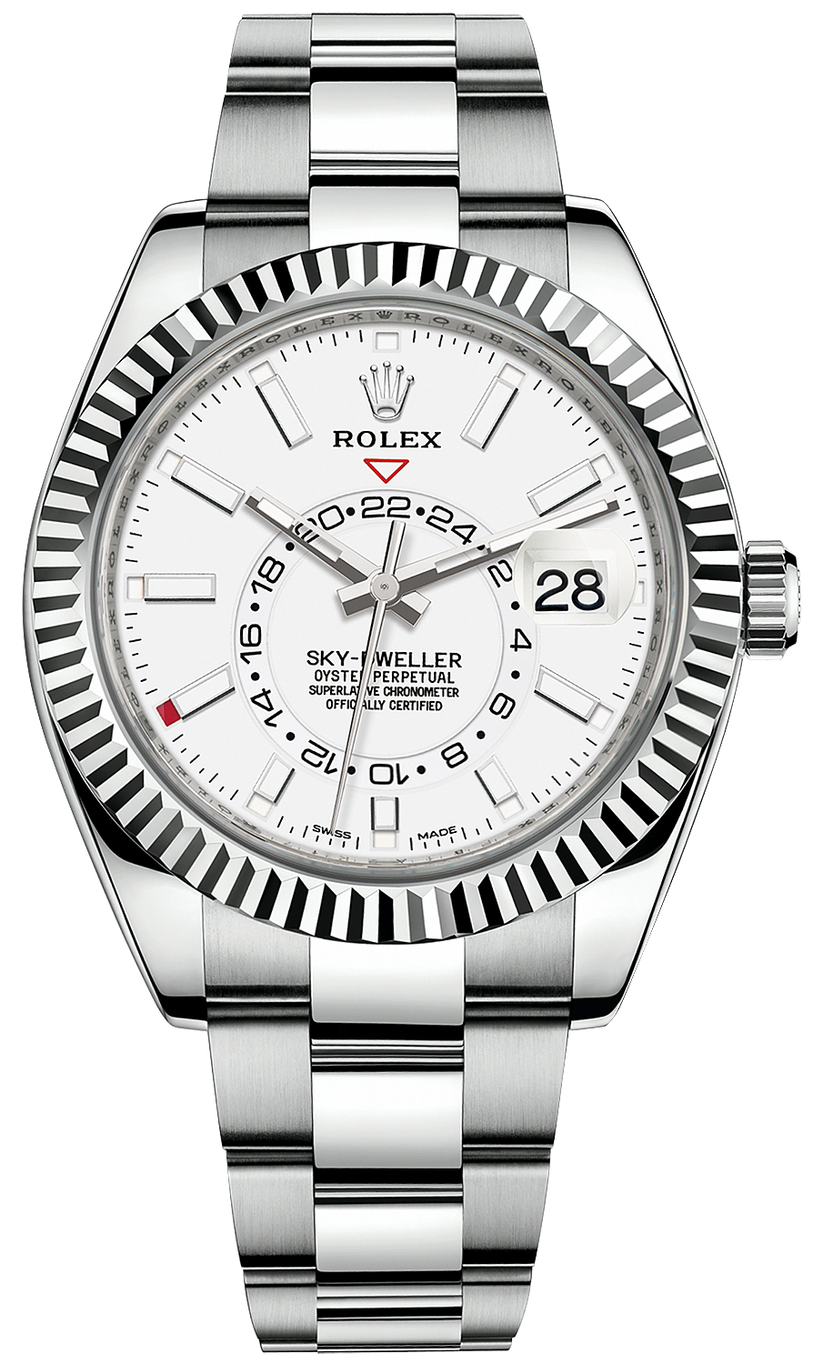 326934 White Index Rolex Sky Dweller 42mm Mens Watch