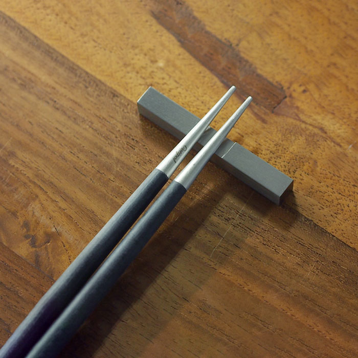 正規品】クチポール ゴア・ブラック シルバー 箸+箸置きセット