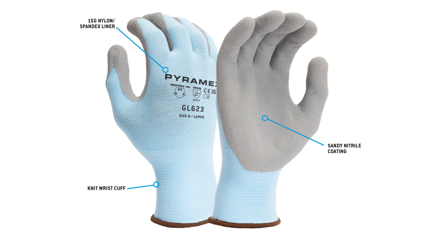 GL623 - Sandy Nitrile Dipped – Pyramex