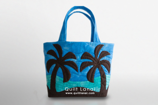ヤシの木のミニトート [ハワイアンキルトバッグのキルト・ラナイ