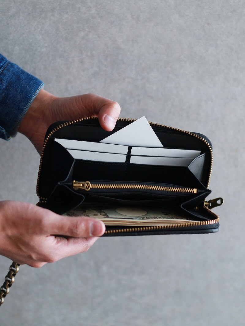 BACKDROP Leathers バックドロップレザーズ ZIP WALLET -TWIST RING
