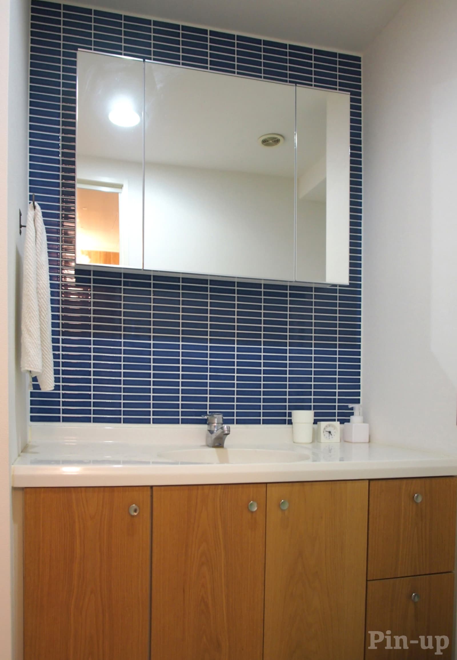 水彩タイル ボーダー ネイビーブルー（シート） | WL-TL009-03I-G141