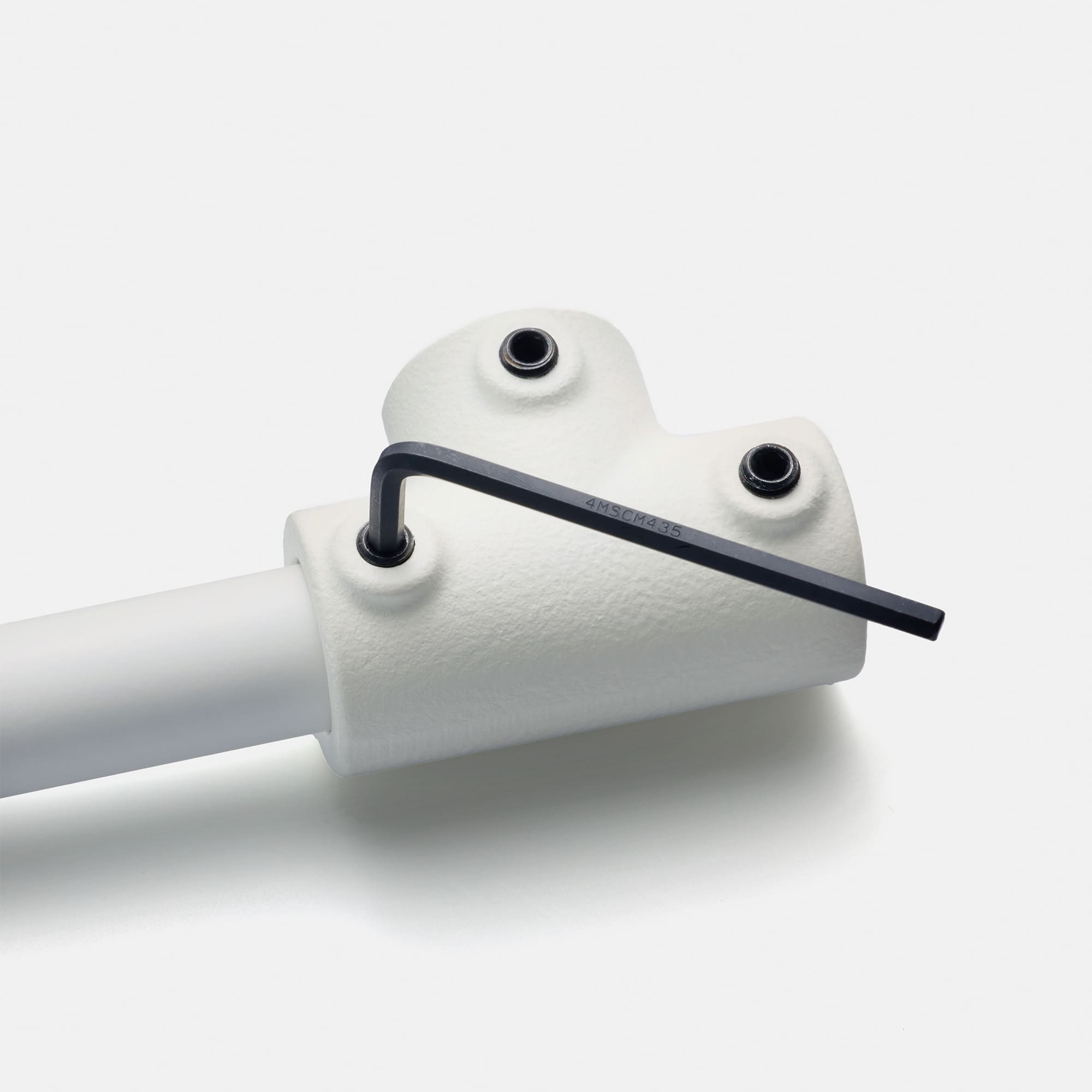 アイアンハンガーパイプ F型-天井吊セット H500 ホワイト | PS-HB008