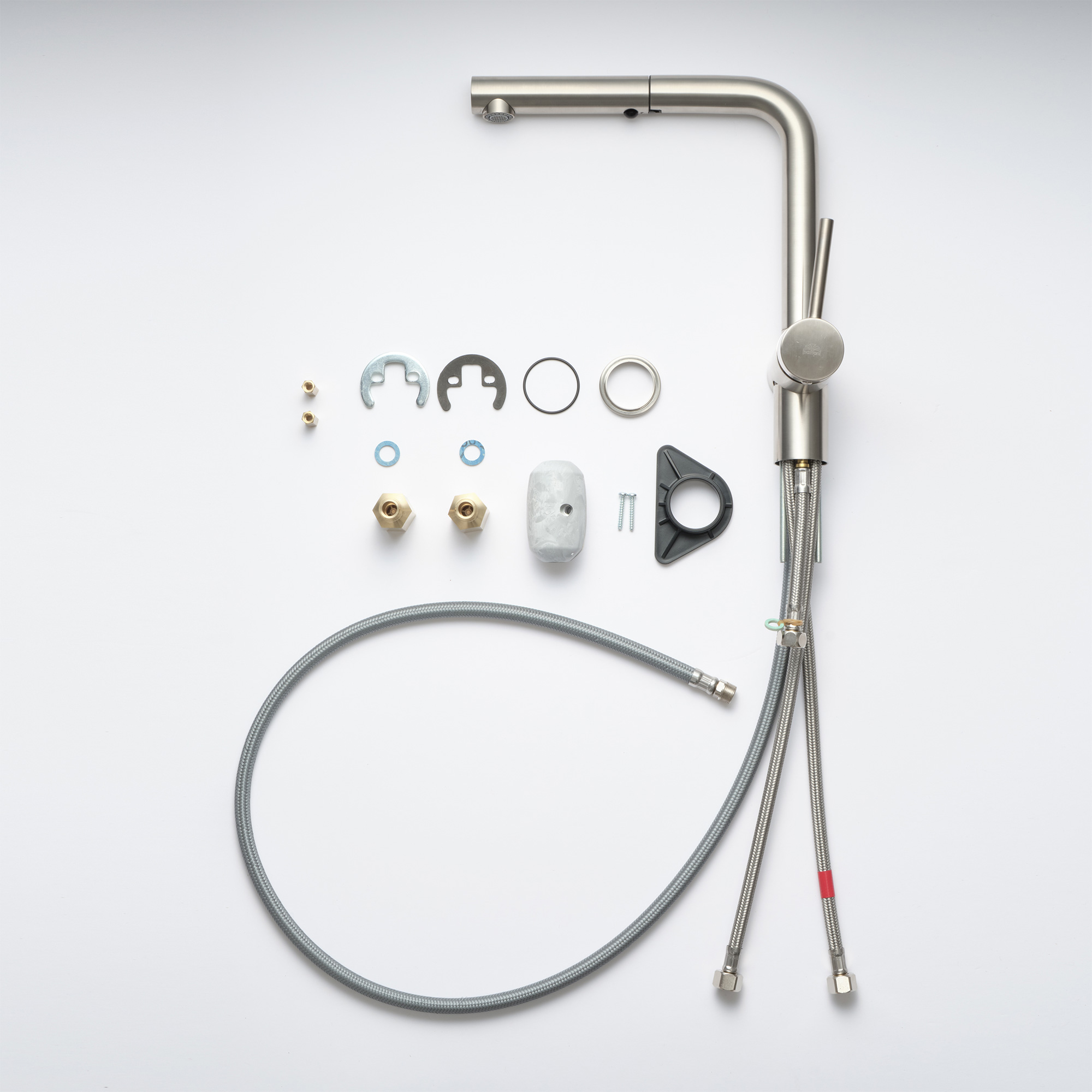 ハンドホース水栓 アングル混合栓 シャワー切替 サテン | KB-TP006-05