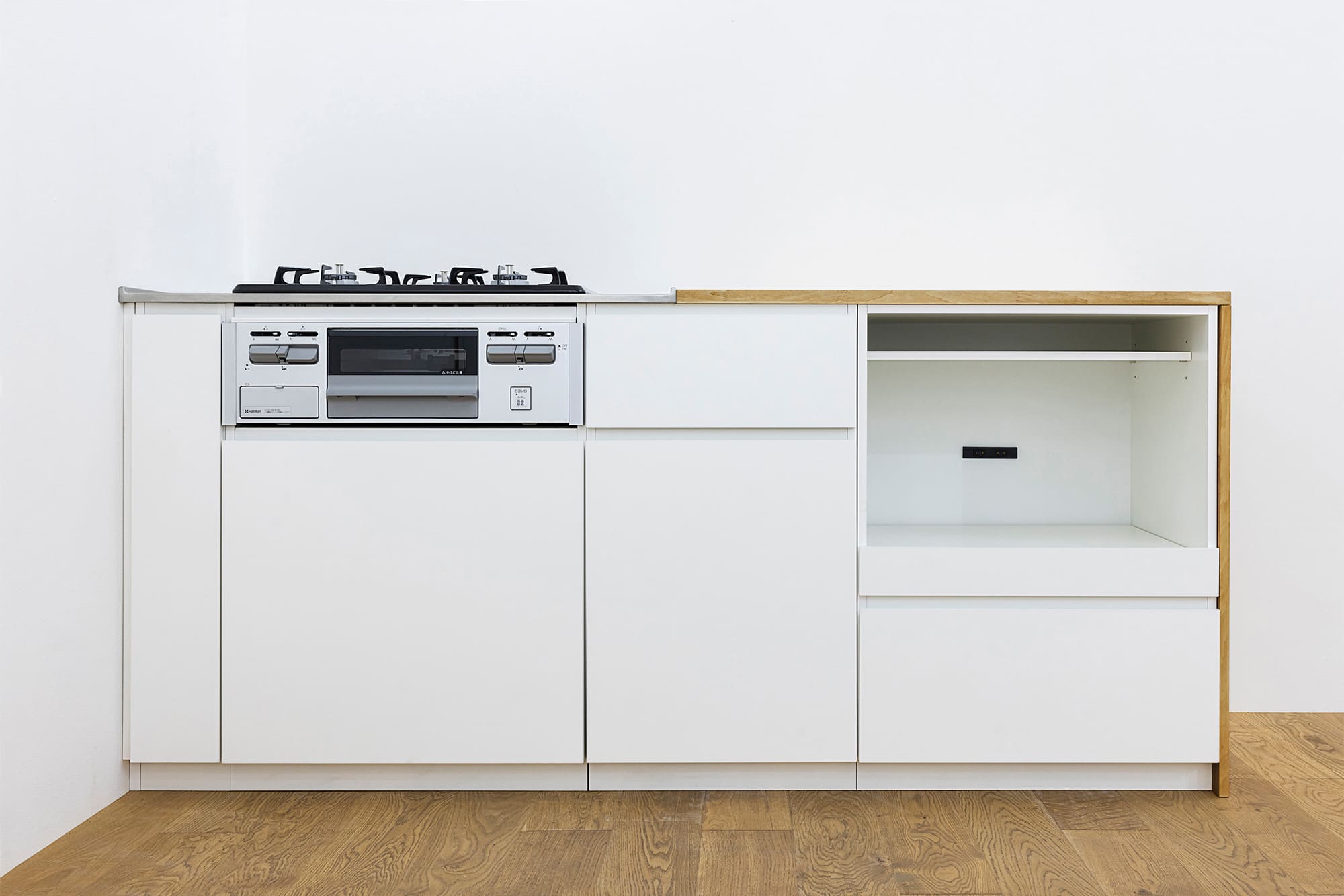 木天板キッチンⅡ型 壁付けコンロ側 グリル付きタイプ W1540～1990