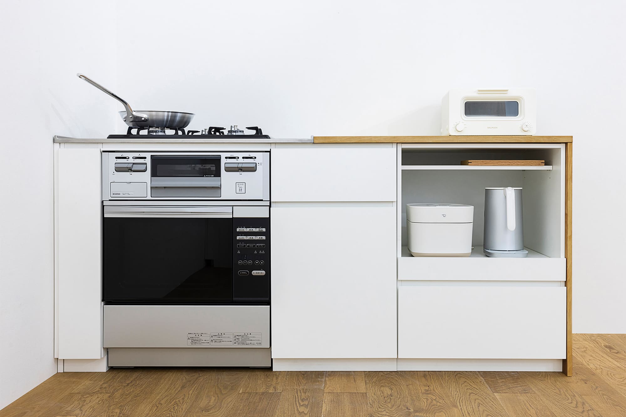 木天板キッチンⅡ型 壁付けコンロ側 オーブンタイプ W1540～1990 | KB