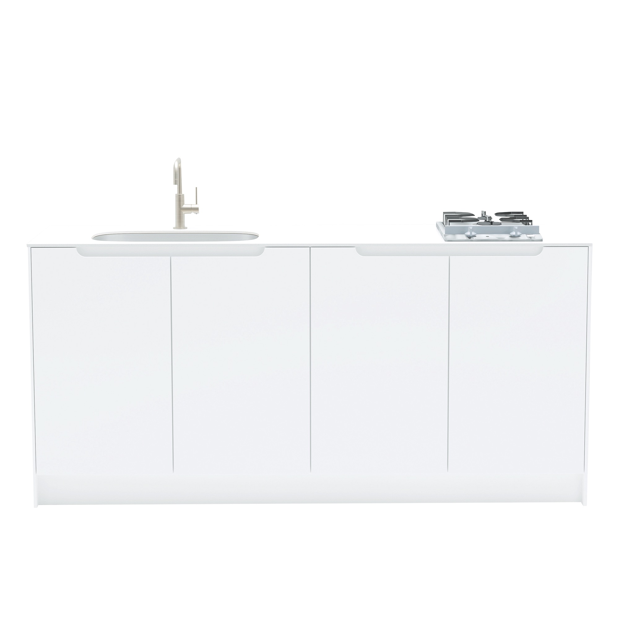 キャビネットキッチン ホワイト W1800 | KB-KC020-02-G183 | キッチン