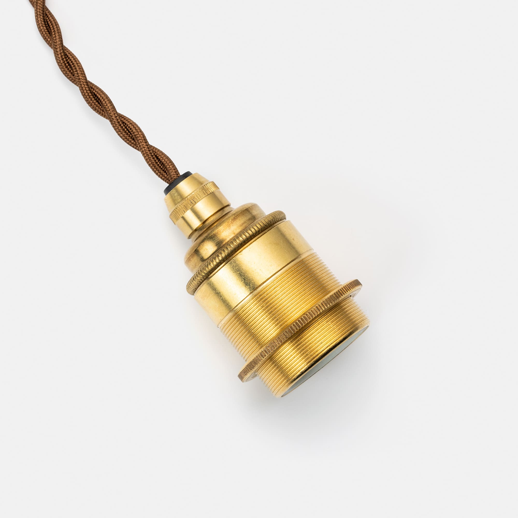 真鍮ソケットコード E26 ねじりコード（ブラウン）旧仕様 | LT-PD011