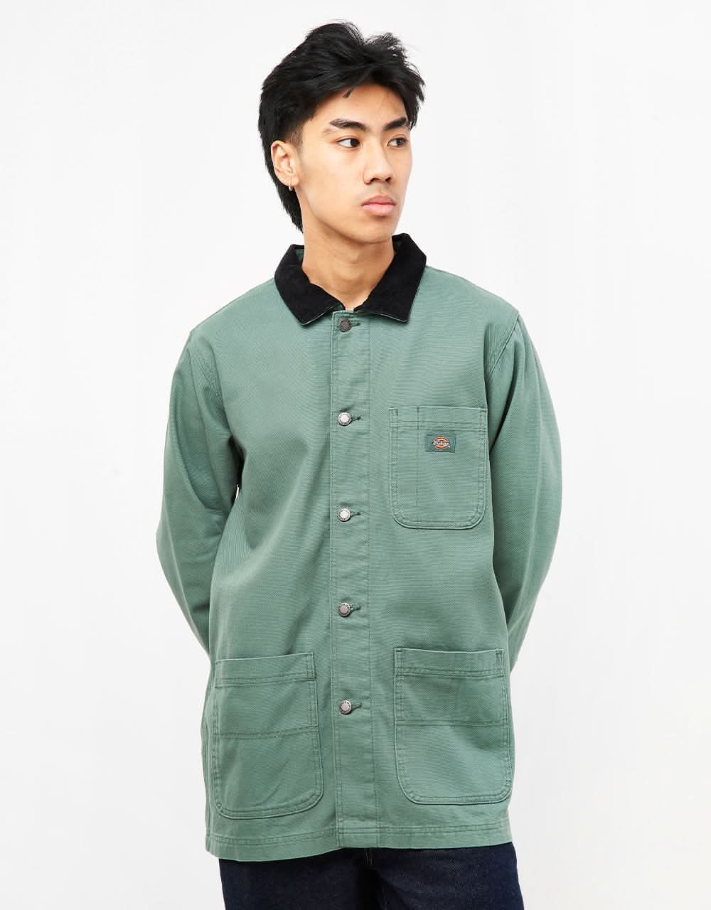 Dickies Duck Canvas Unlined Chore Coat - Stone Washed Dark Forest
